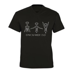 T-shirt col V humour Gym du Week-End en coton | Teetoi