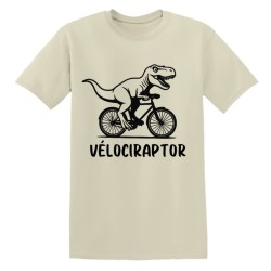 T-shirt humour Vélociraptor à vélo | Teetoi