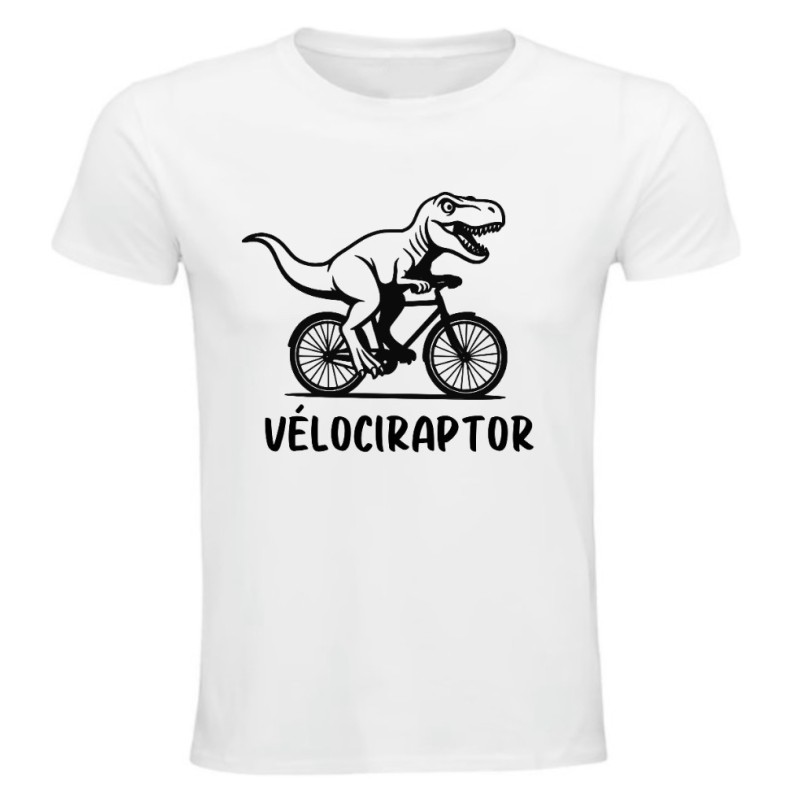 T-shirt humour Vélociraptor à vélo | Teetoi