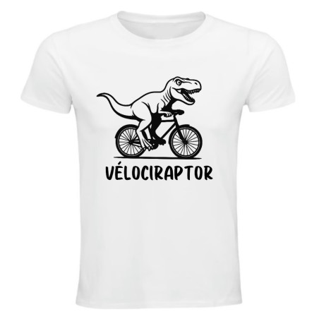 T-shirt humour Vélociraptor à vélo | Teetoi
