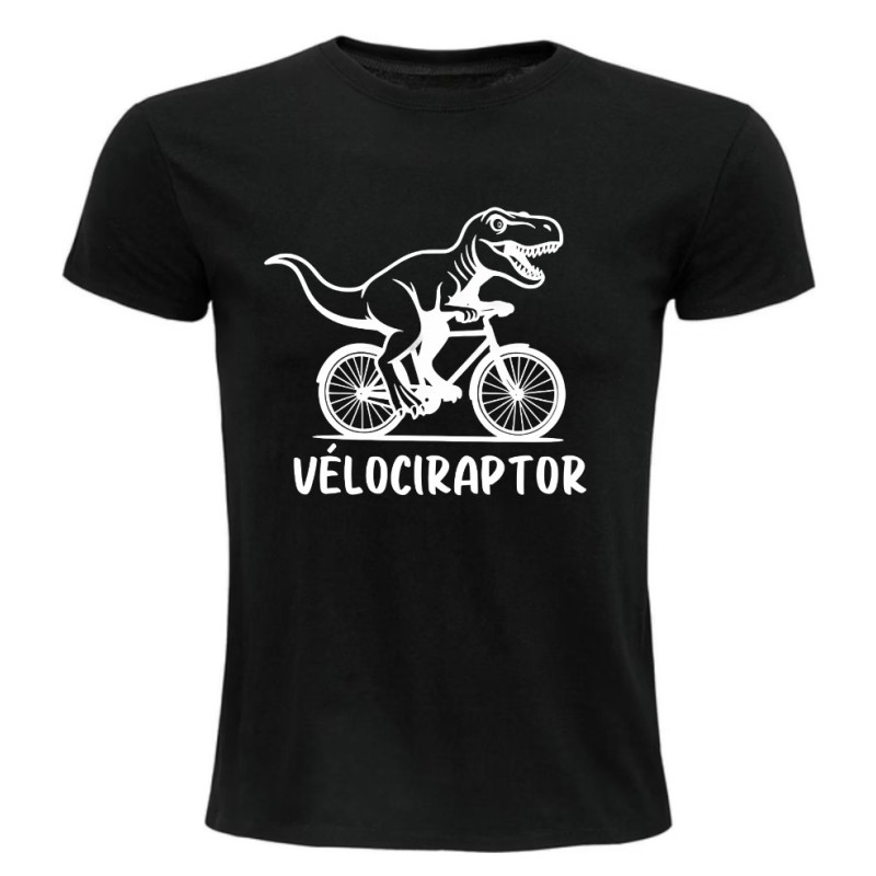 T-shirt humour Vélociraptor à vélo | Teetoi