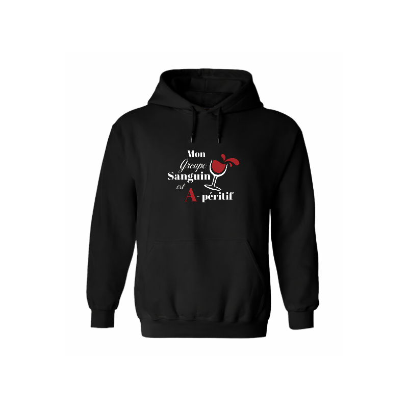 Sweat humour Mon groupe sanguin est A-péritif | Teetoi
