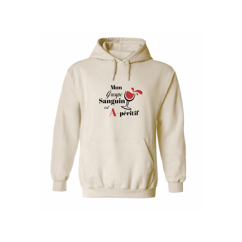 Sweat humour Mon groupe sanguin est A-péritif | Teetoi