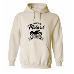 Sweat à capuche - Vieux Motard que Jamais humour moto | Teetoi