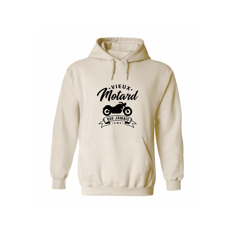 Sweat à capuche - Vieux Motard que Jamais humour moto | Teetoi