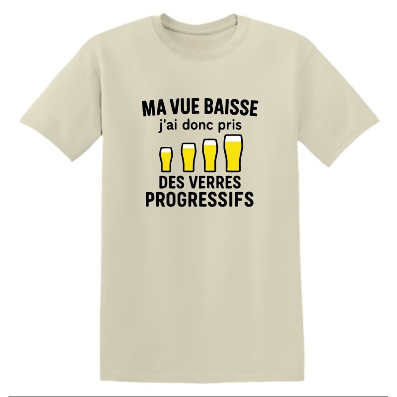 T-shirt humour verres progressifs | Ma vue baisse | Teetoi