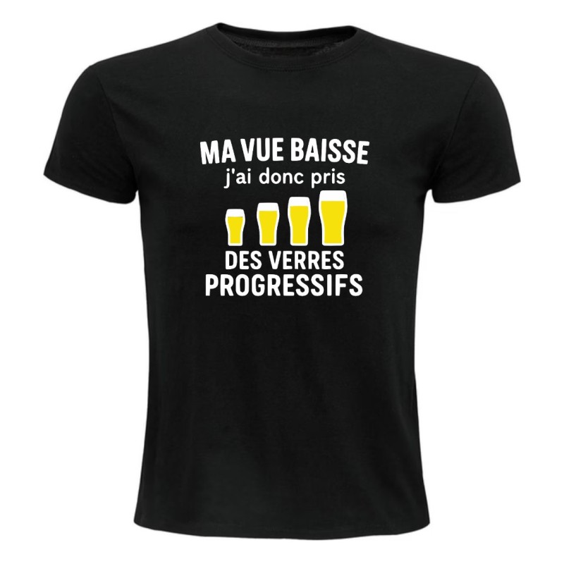 T-shirt humour verres progressifs | Ma vue baisse | Teetoi