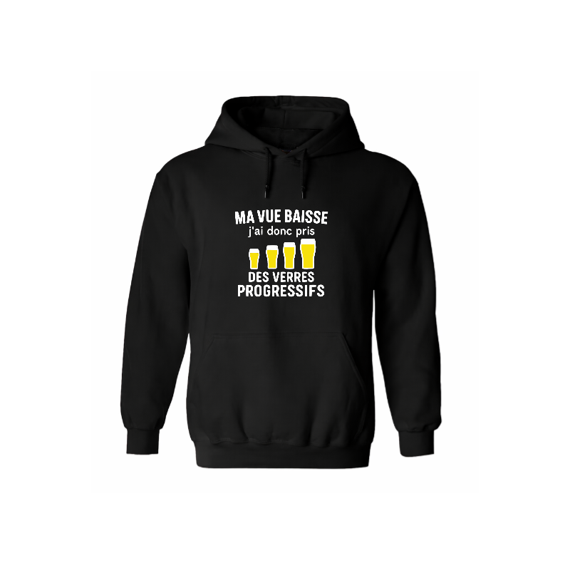 Sweat à capuche humour verres progressifs | Ma vue baisse | Teetoi