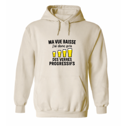 Sweat à capuche humour verres progressifs | Ma vue baisse | Teetoi