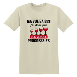 T-shirt humour verres progressifs | Ma vue baisse | Teetoi