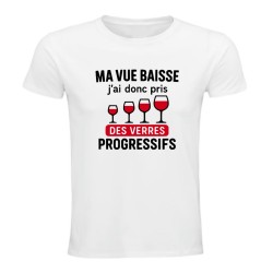 T-shirt humour verres progressifs | Ma vue baisse | Teetoi