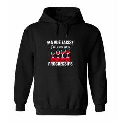 Sweat à capuche humour verres progressifs | Ma vue baisse | Teetoi