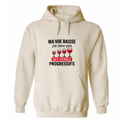 Sweat à capuche humour verres progressifs | Ma vue baisse | Teetoi