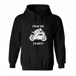 Sweat à capuche - "J'peux pas j'ai moto" – Teetoi