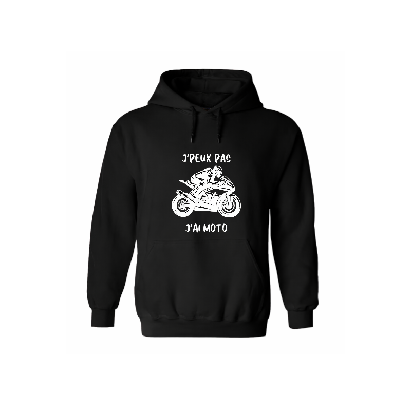 Sweat à capuche - "J'peux pas j'ai moto" – Teetoi