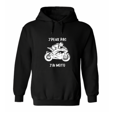 Sweat à capuche - "J'peux pas j'ai moto" – Teetoi