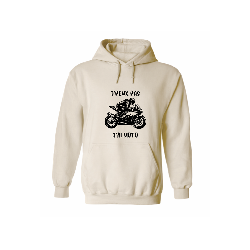 Sweat à capuche - "J'peux pas j'ai moto" – Teetoi