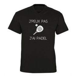 T-shirt col V - "J'peux pas j'ai padel" – Teetoi