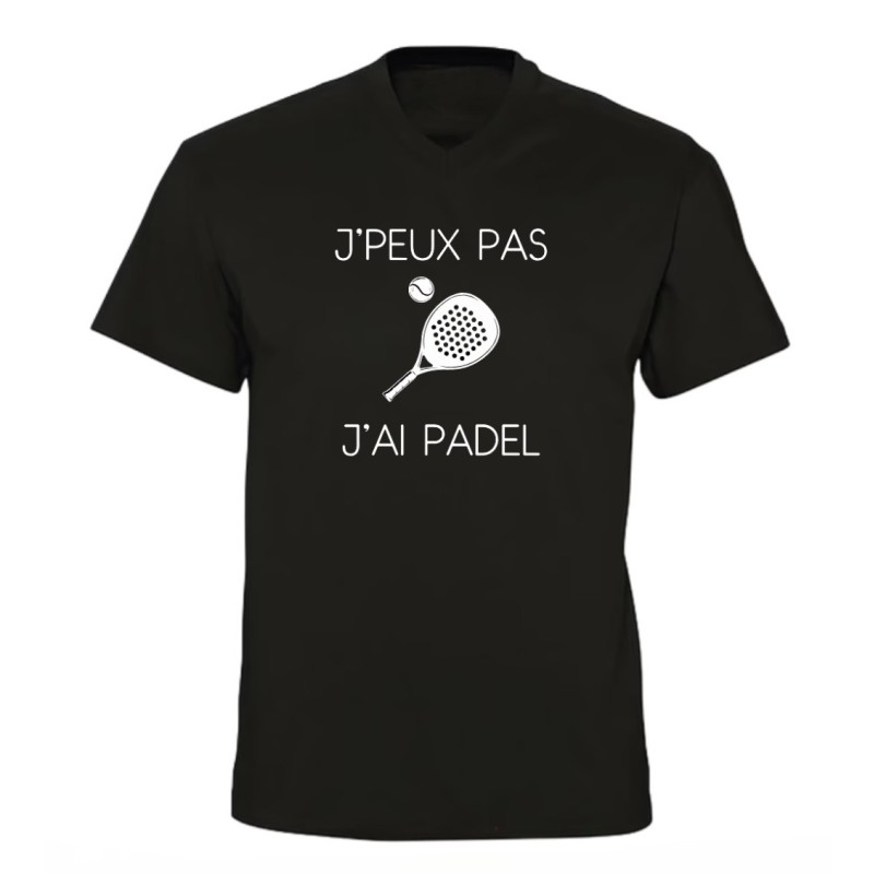 T-shirt col V - "J'peux pas j'ai padel" – Teetoi