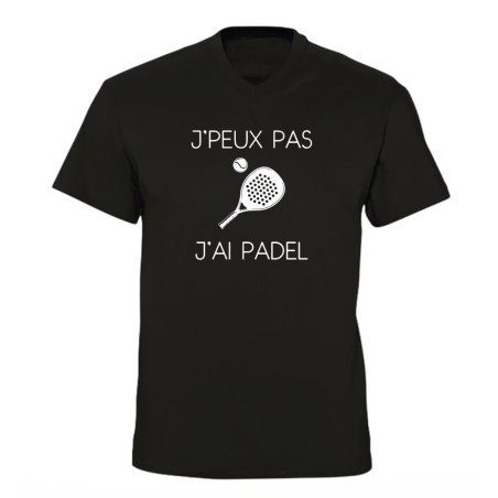 T-shirt col V - "J'peux pas j'ai padel" – Teetoi