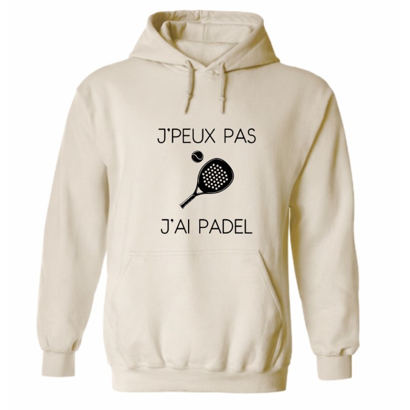 Sweat à capuche - "J'peux pas j'ai padel" – Teetoi