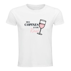 T-shirt - Des copines et du rosé - Apéro, vin, bonheur