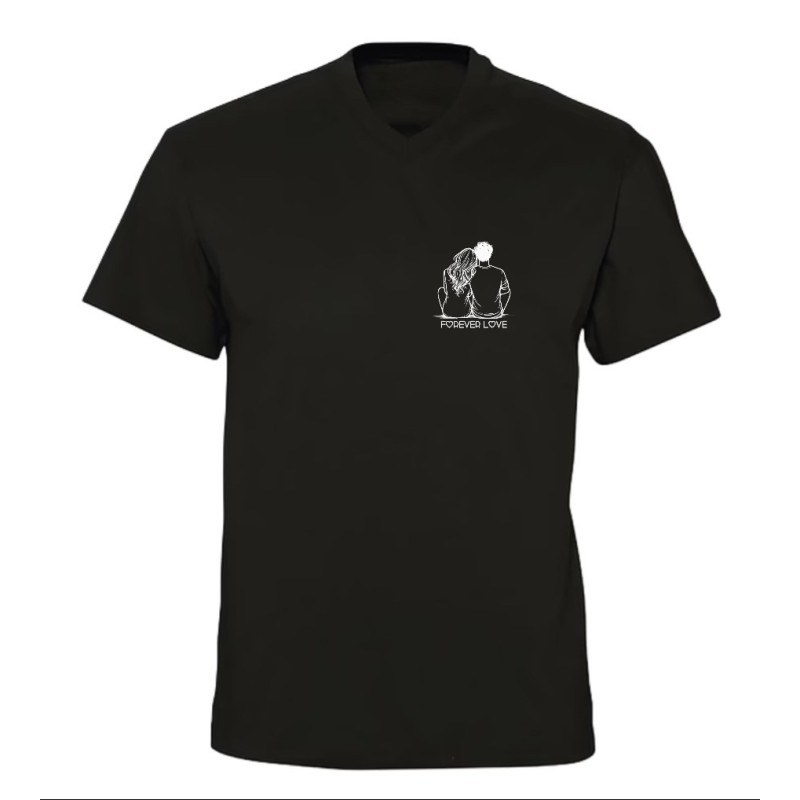T-shirt col V - Forever Love