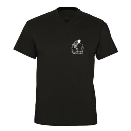 T-shirt col V - Forever Love