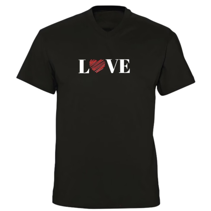 T-shirt col V - Love