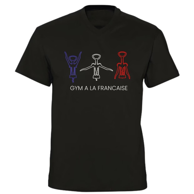 T-shirt - Gym à la française - Humour apéro bleu blanc rouge