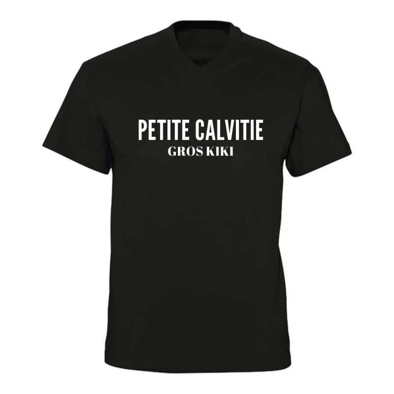 T-shirt col V - Petite calvitie, gros kiki