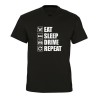 T-shirt col V - Eat Sleep Drive Repeat