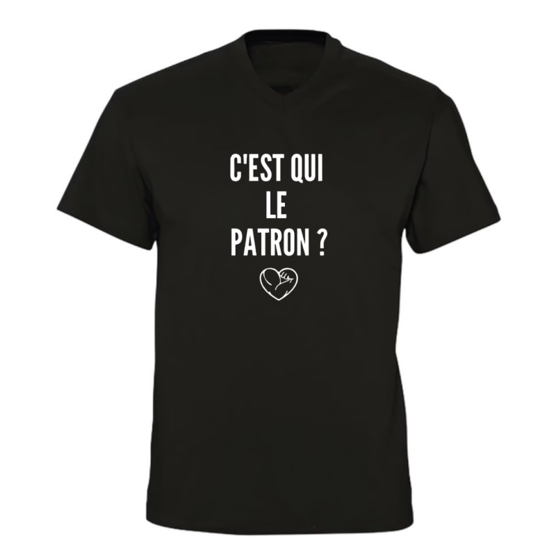 T-shirt col V - C’est qui le patron ?