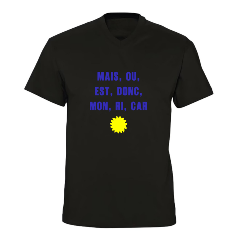 T-shirt col V - Mais, où, est, donc, mon, ri, car - Humour apéro ricard