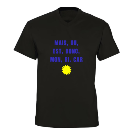 T-shirt col V - Mais, où, est, donc, mon, ri, car - Humour apéro ricard