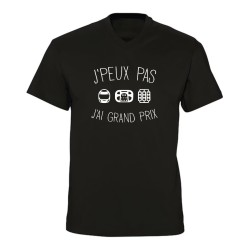 T-shirt col V humour J’peux pas j’ai Grand Prix | Teetoi