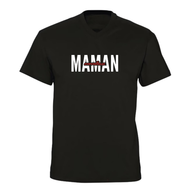 T-shirt col V - Maman merveilleuse