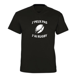 T-shirt col V - J'peux pas, j'ai rugby
