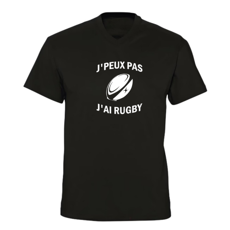T-shirt col V - J'peux pas, j'ai rugby