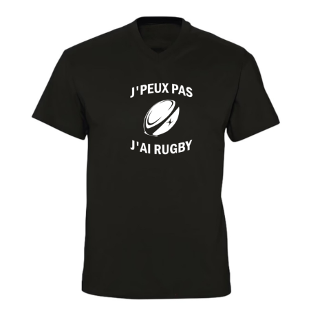 T-shirt col V - J'peux pas, j'ai rugby