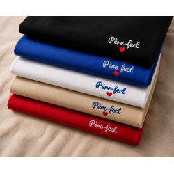 T-shirt brodé Père-fect | Cadeau original fête des pères