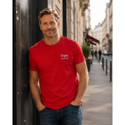 T-shirt brodé personnalisé Papa depuis [Année] – Cadeau papa original