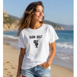 T-shirt blanc - Burn Aout - porté