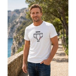 T-shirt blanc - Burne Out porté